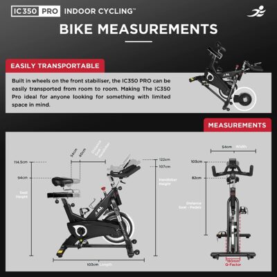 JLL IC350 Pro Indoor Bike - Measurements