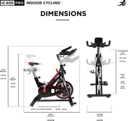 JLL IC400 Pro Indoor Cycling Exercise Bike Measurements