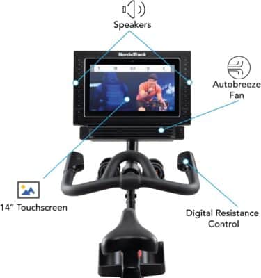 NordicTrack Commercial S15i Studio Cycle - Console, handle bars, and features