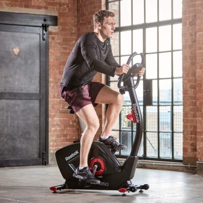 Reebok Exercise Bike GB50 - with a male model cycling